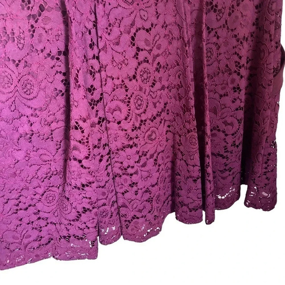 Free People Lovely in Lace Cutout Berry Mini Dress size Small Knee Length - Picture 10 of 12